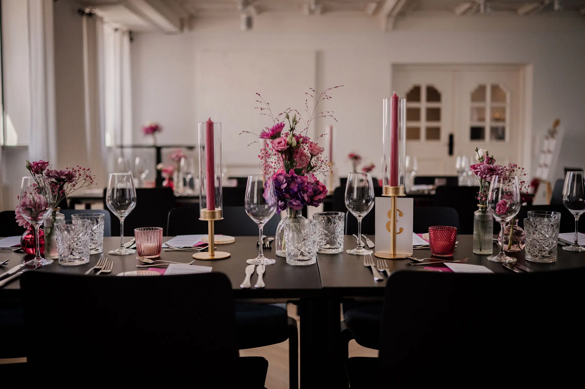 Blumenarrangement Pink Gold Hochzeitsdekoration