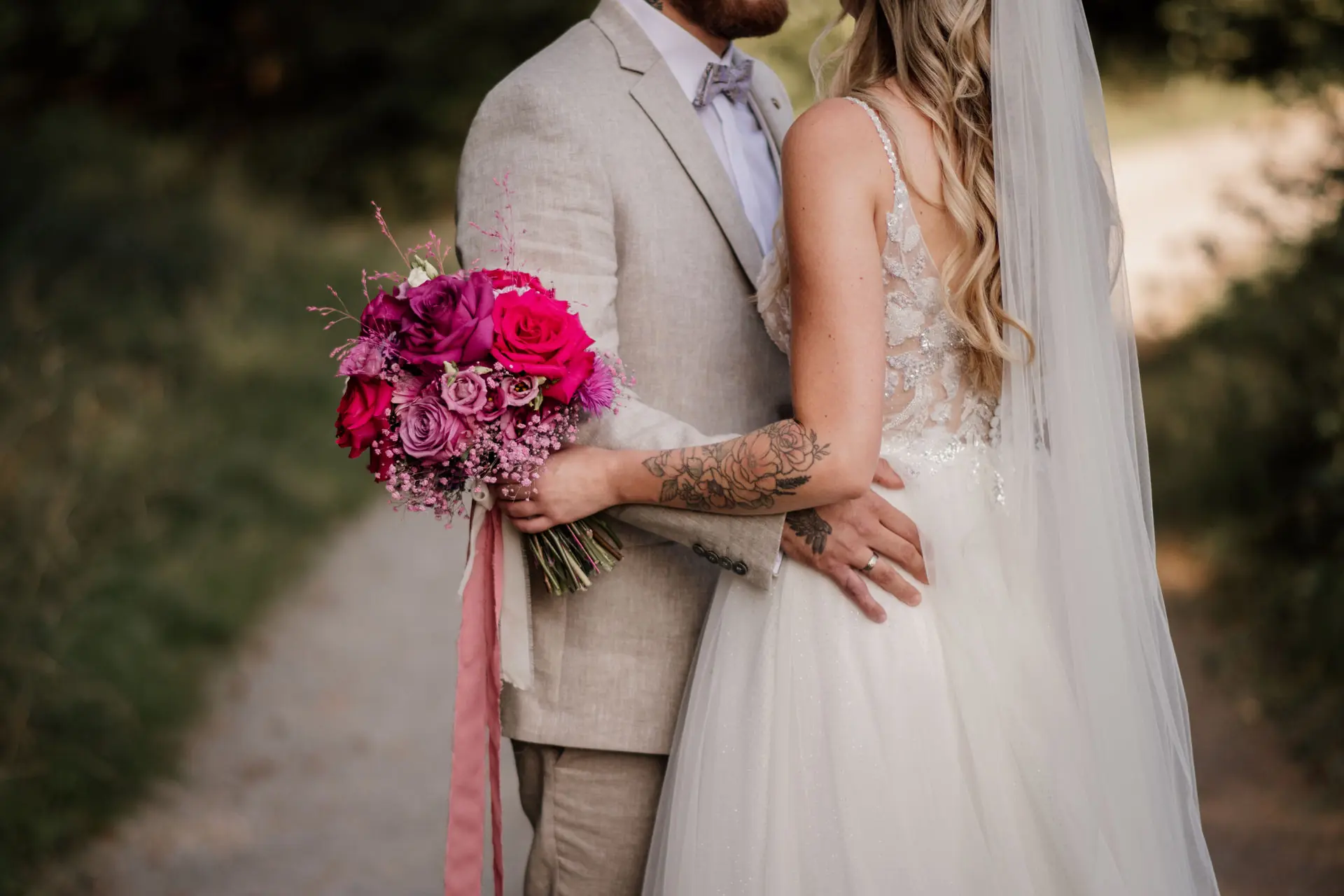 Platzteller Serviette Pink Gold Hochzeitsdeko