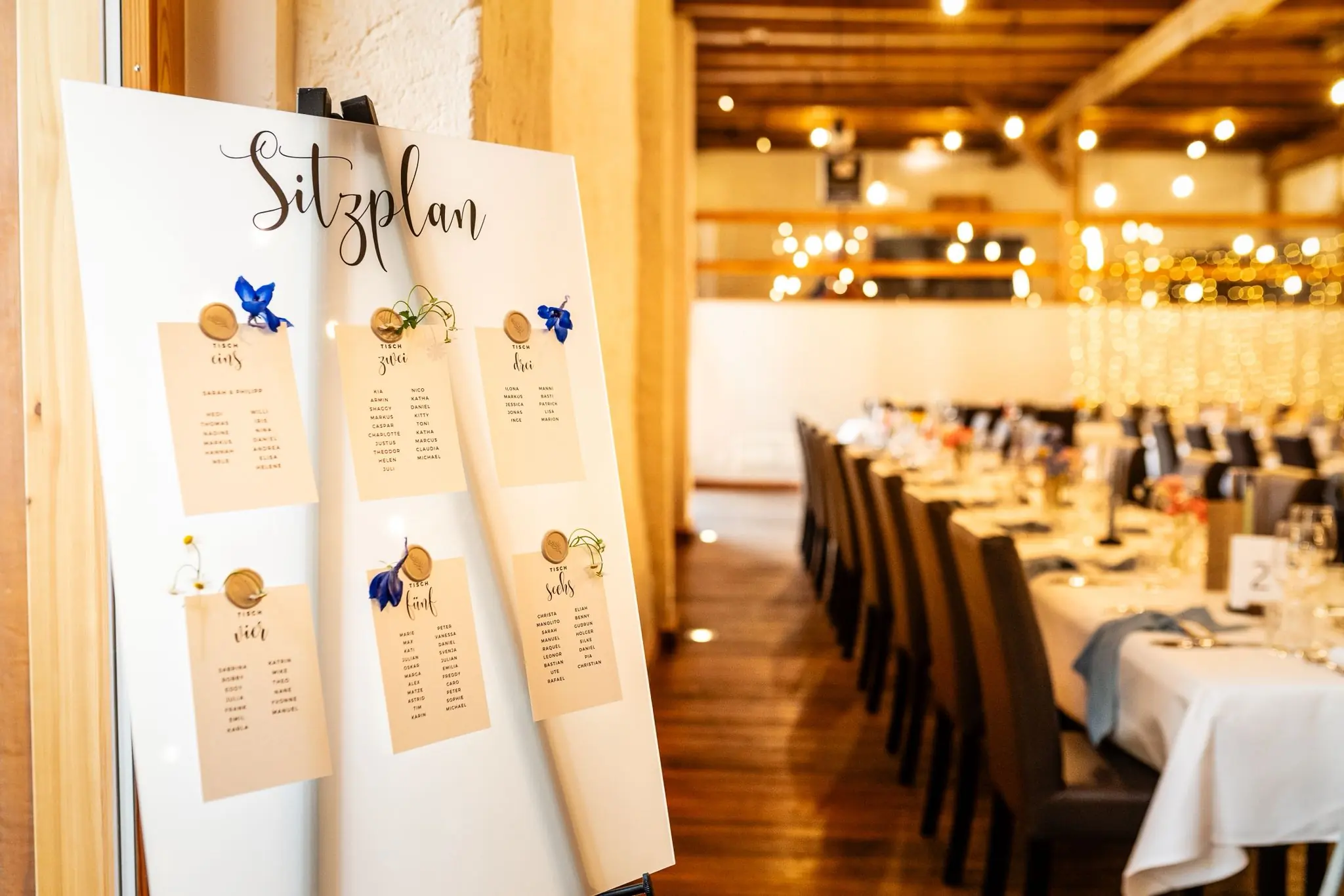 Sitzplan auf Acrylschild Acantus Hotel