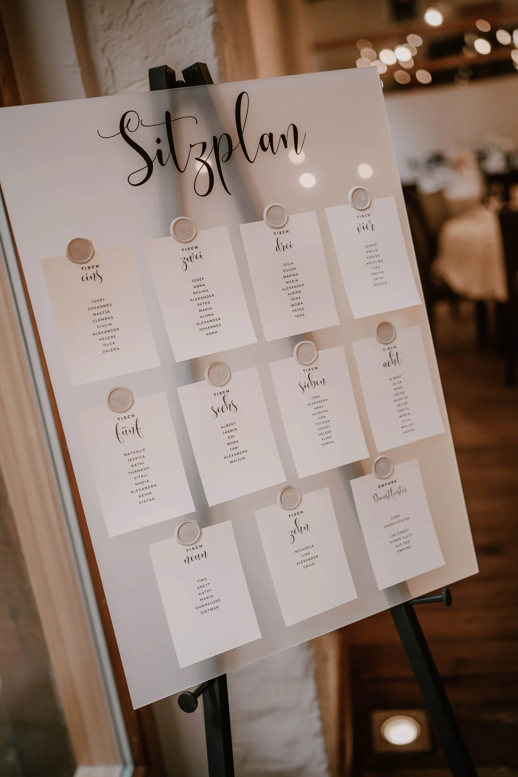 Sitzplan Acrylschild mit Staffelei Dekorelli
