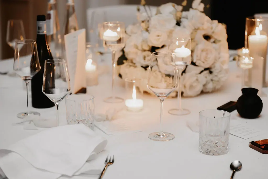 Stabkerzen Pink Glasröhre Goldhalter